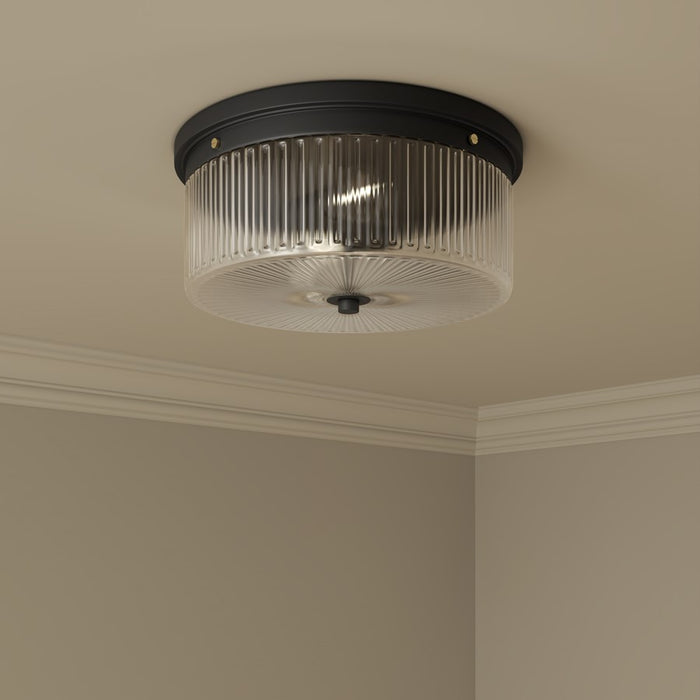 Millennium Lighting Virette 2Lt Flush Mount, Black/Clear Striated