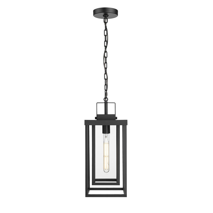 Millennium McDonough 8" 1Lt Outdoor Hanging Lantern, Black/Clear