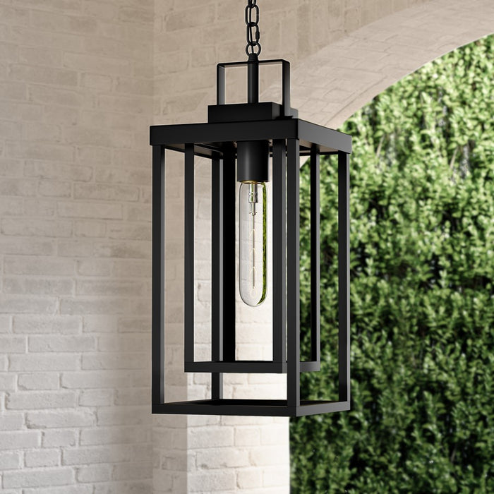 Millennium McDonough 8" 1Lt Outdoor Hanging Lantern, Black/Clear