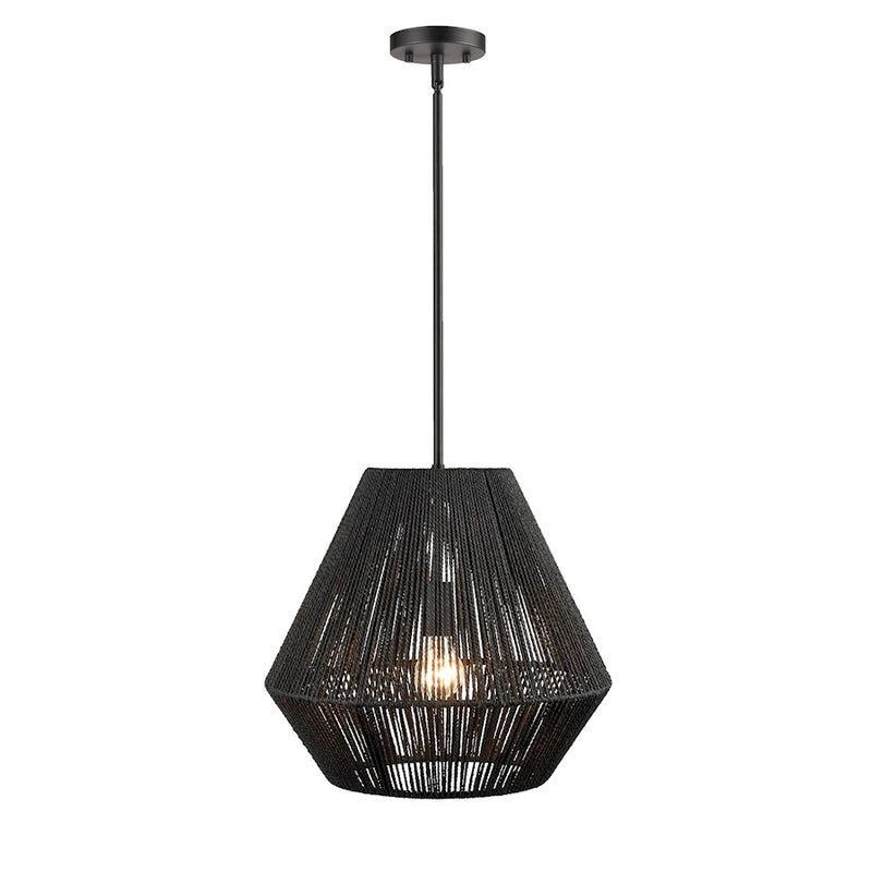Millennium Lighting Elise 1 Light Pendant Light, Matte Black