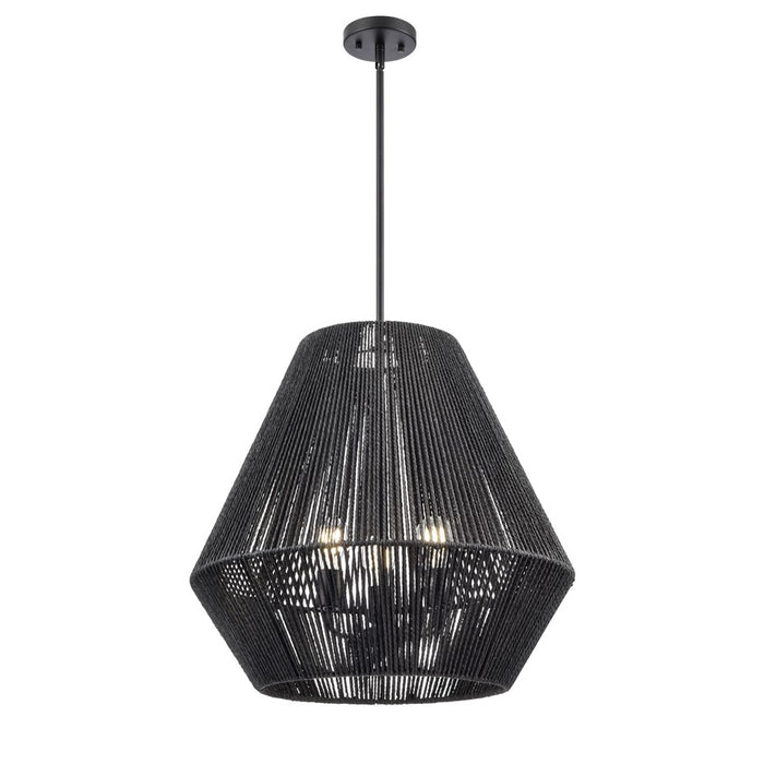 Millennium Lighting Elise 3Lt 22" Pendant, Black/Black - 9023-MB