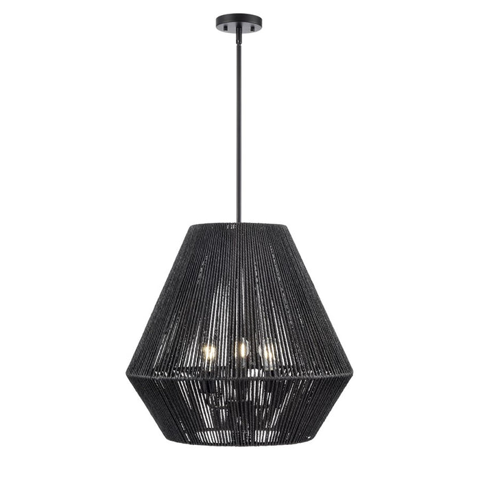 Millennium Lighting Elise 3Lt 22" Pendant, Black/Black