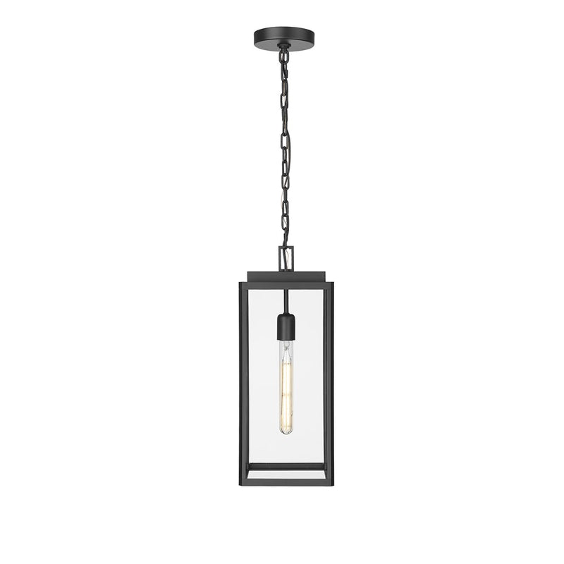 Millennium Alpharetta 7.5" 1Lt Outdoor Hanging Lantern, Black/Clear