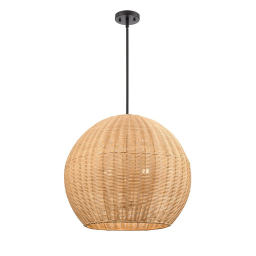 Millennium Lighting Elise 3Lt 22" Pendant, Black/Natural - 9025-NAT