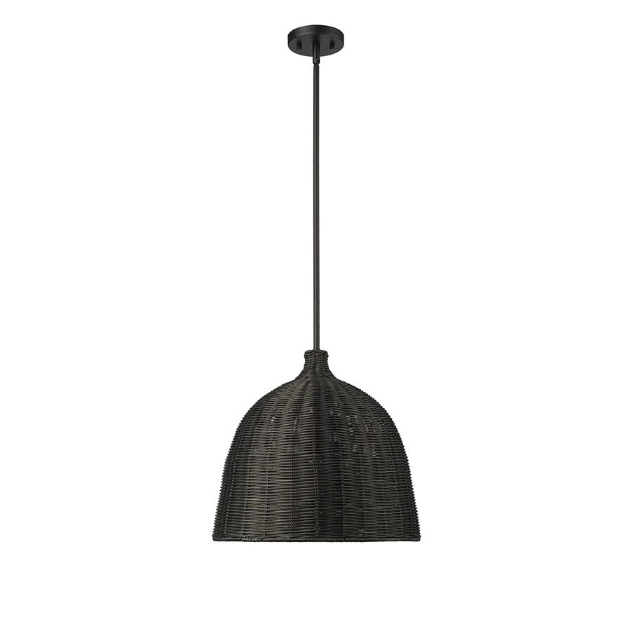 Millennium Lighting Elise 1 Light Pendant, Matte Black - 9026-MB