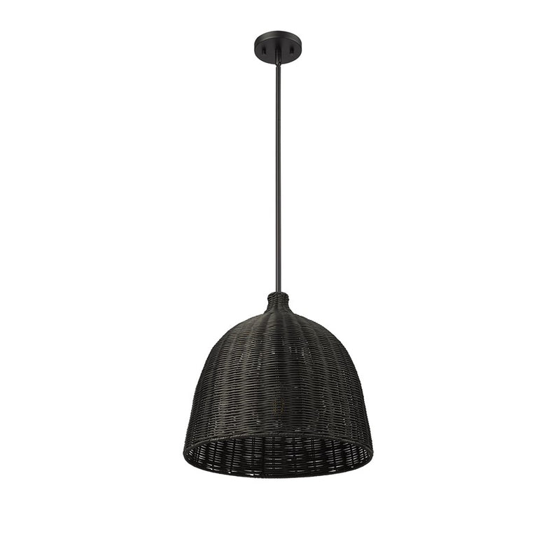 Millennium Lighting Elise 1 Light Pendant, Matte Black