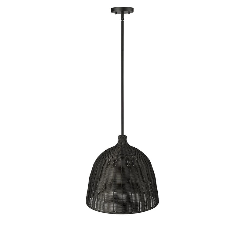 Millennium Lighting Elise 1 Light Pendant, Matte Black