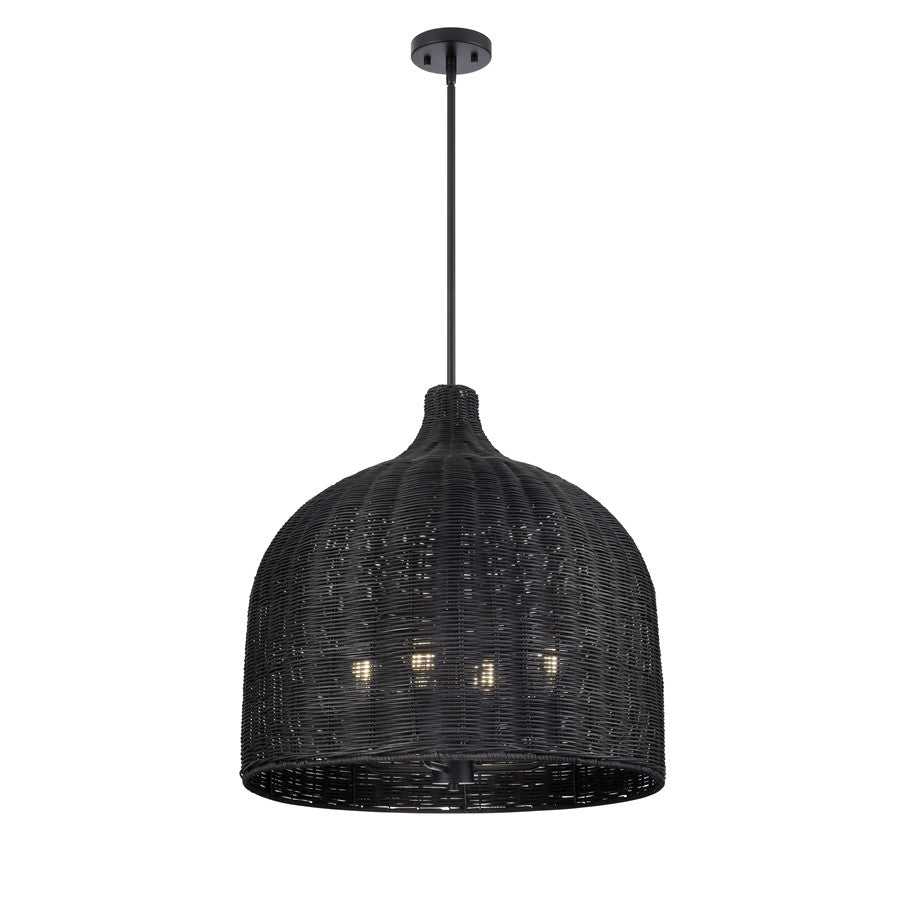 Millennium Lighting Elise 4Lt 24" Pendant, Black/Black - 9027-MB