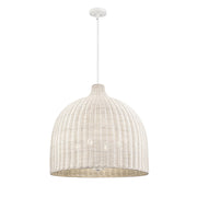 Millennium Lighting Elise 4Lt 24" Pendant, Textured White/White - 9027-WH