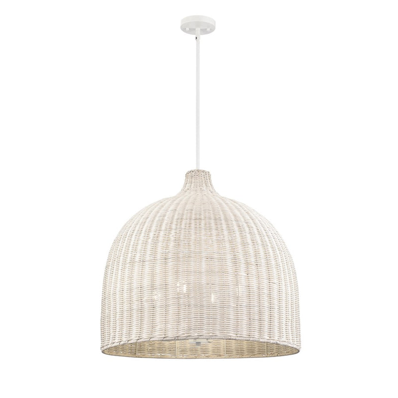 Millennium Lighting Elise 4Lt 24" Pendant, Textured White/White - 9027-WH
