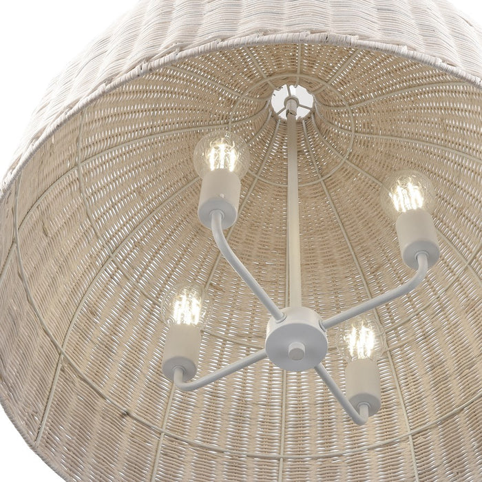 Millennium Lighting Elise 4Lt 24" Pendant, Textured White/White