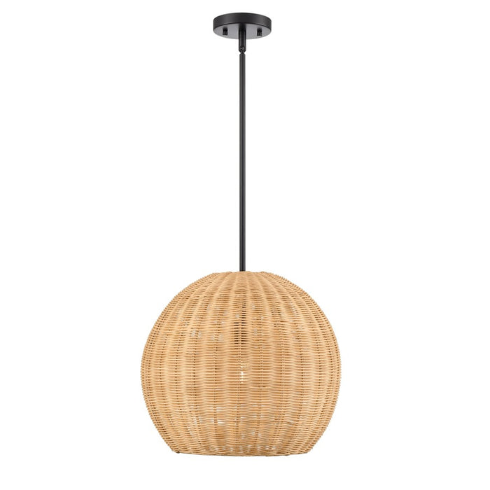 Millennium Lighting Elise 1Lt 16" Pendant, Black/Natural