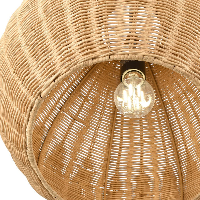 Millennium Lighting Elise 1Lt 16" Pendant, Black/Natural