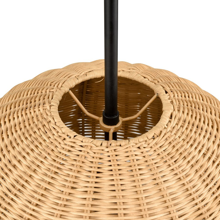 Millennium Lighting Elise 1Lt 16" Pendant, Black/Natural