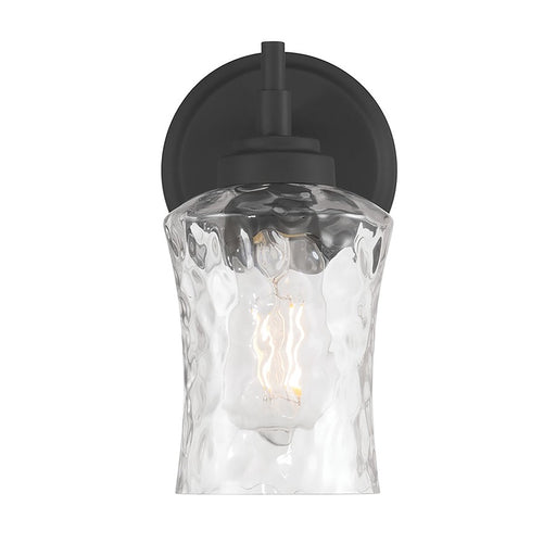 Millennium Clarvyn 1Lt Wall Sconce, Black/Clear Stone Water