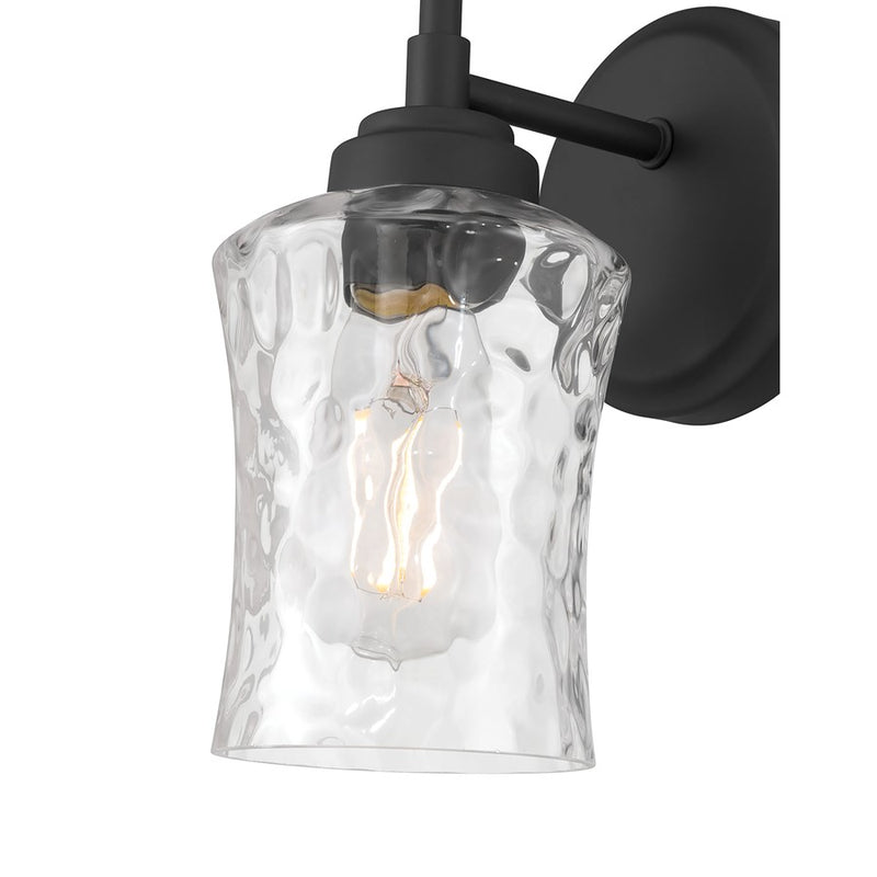 Millennium Clarvyn 1Lt Wall Sconce, Black/Clear Stone Water