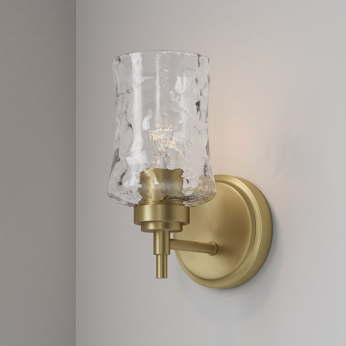 Millennium Clarvyn 1Lt Wall Sconce, Brass/Clear Stone Water