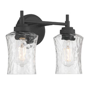 Millennium Clarvyn 2Lt Bathroom Vanity Light, Black/Clear Stone - 909102-MB