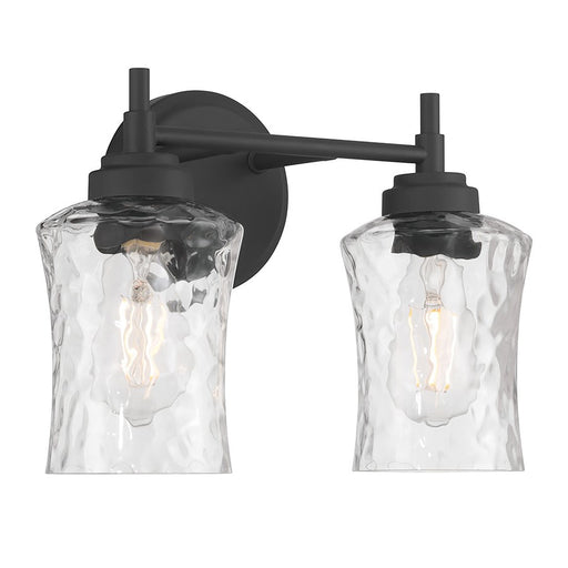 Millennium Clarvyn 2Lt Bathroom Vanity Light, Black/Clear Stone - 909102-MB