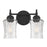 Millennium Clarvyn 2Lt Bathroom Vanity Light, Black/Clear Stone