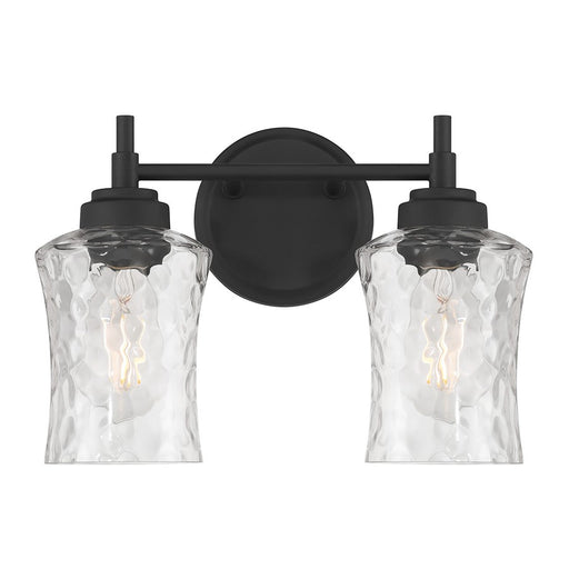 Millennium Clarvyn 2Lt Bathroom Vanity Light, Black/Clear Stone