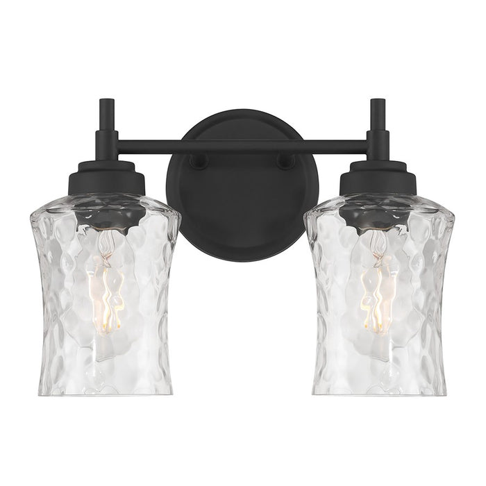 Millennium Clarvyn 2Lt Bathroom Vanity Light, Black/Clear Stone
