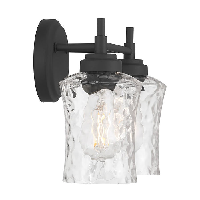 Millennium Clarvyn 2Lt Bathroom Vanity Light, Black/Clear Stone