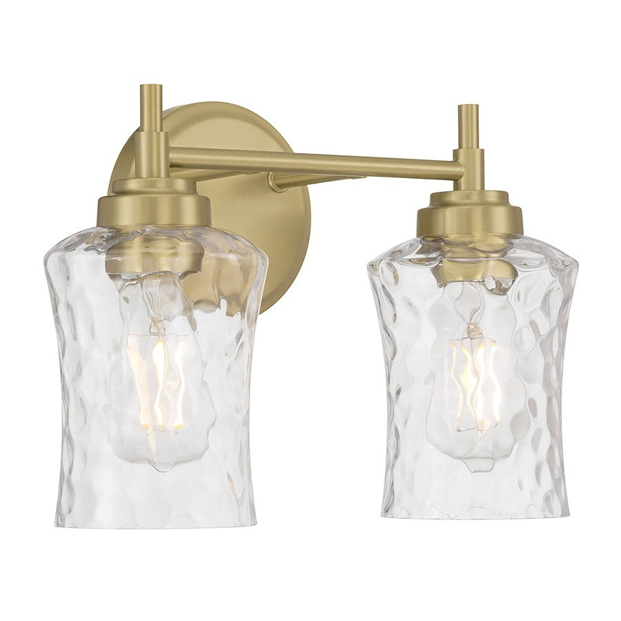 Millennium Clarvyn 2Lt Bathroom Vanity Light, Brass/Clear Stone - 909102-VB