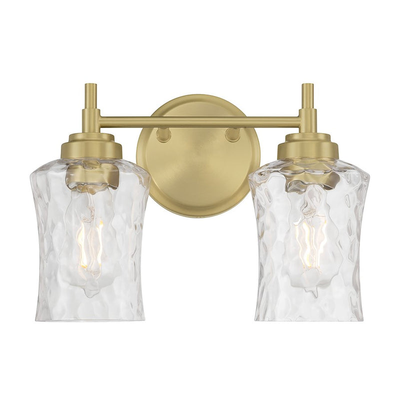 Millennium Clarvyn 2Lt Bathroom Vanity Light, Brass/Clear Stone