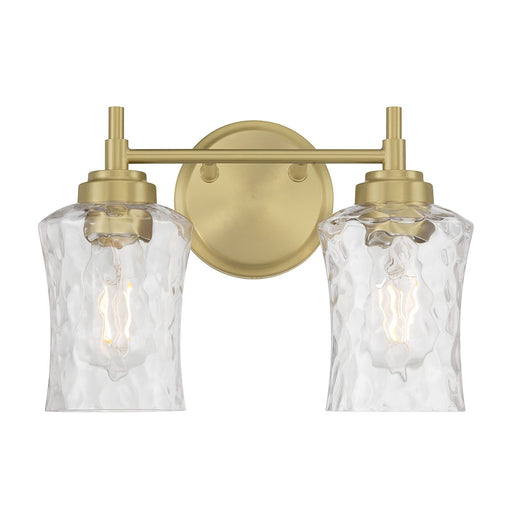 Millennium Clarvyn 2Lt Bathroom Vanity Light, Brass/Clear Stone