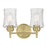 Millennium Clarvyn 2Lt Bathroom Vanity Light, Brass/Clear Stone