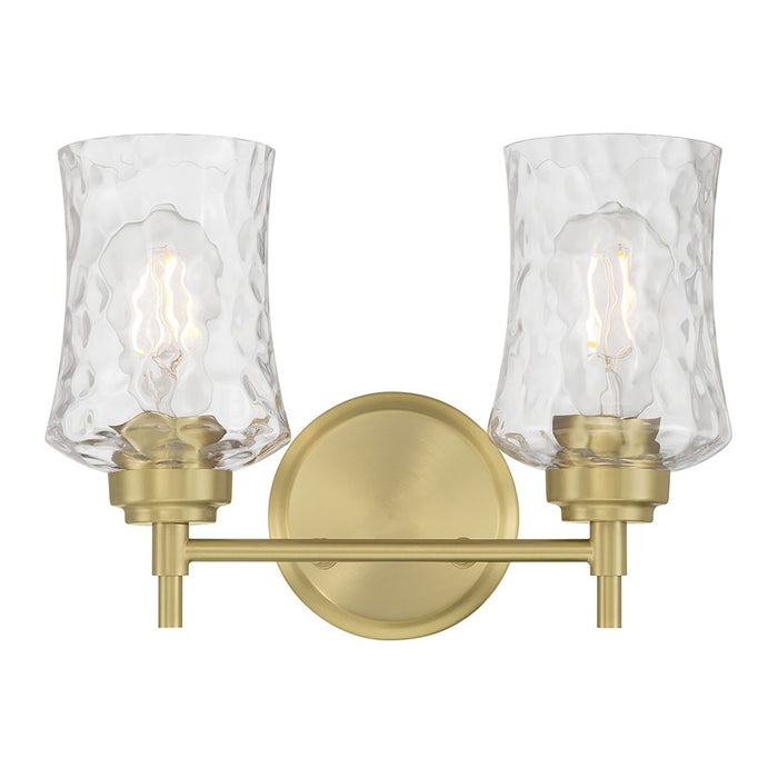 Millennium Clarvyn 2Lt Bathroom Vanity Light, Brass/Clear Stone