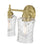 Millennium Clarvyn 2Lt Bathroom Vanity Light, Brass/Clear Stone