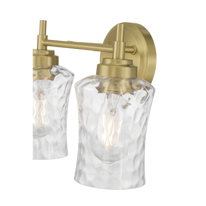 Millennium Clarvyn 2Lt Bathroom Vanity Light, Brass/Clear Stone