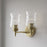 Millennium Clarvyn 2Lt Bathroom Vanity Light, Brass/Clear Stone