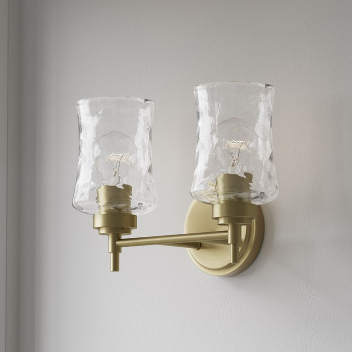 Millennium Clarvyn 2Lt Bathroom Vanity Light, Brass/Clear Stone
