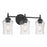 Millennium Clarvyn 3Lt Bathroom Vanity Light, Black/Clear Stone - 909103-MB