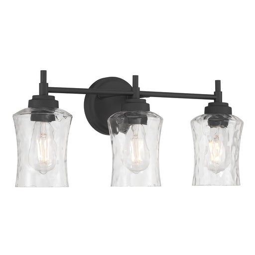 Millennium Clarvyn 3Lt Bathroom Vanity Light, Black/Clear Stone - 909103-MB