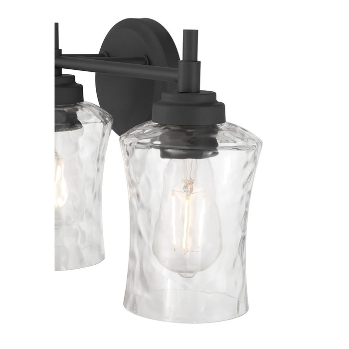 Millennium Clarvyn 3Lt Bathroom Vanity Light, Black/Clear Stone