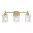 Millennium Clarvyn 3Lt Bathroom Vanity Light, Brass/Clear Stone