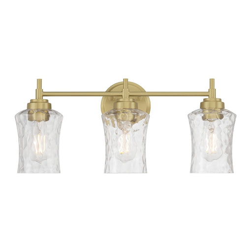 Millennium Clarvyn 3Lt Bathroom Vanity Light, Brass/Clear Stone