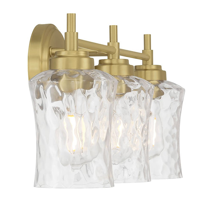 Millennium Clarvyn 3Lt Bathroom Vanity Light, Brass/Clear Stone