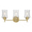 Millennium Clarvyn 3Lt Bathroom Vanity Light, Brass/Clear Stone