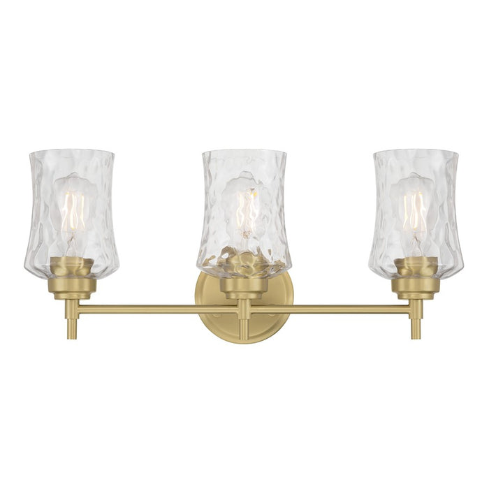 Millennium Clarvyn 3Lt Bathroom Vanity Light, Brass/Clear Stone
