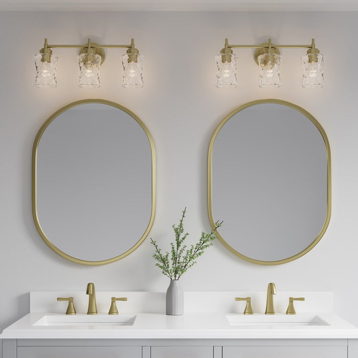Millennium Clarvyn 3Lt Bathroom Vanity Light, Brass/Clear Stone