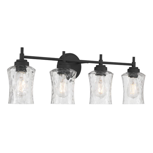 Millennium Clarvyn 4Lt Bathroom Vanity Light, Black/Clear Stone - 909104-MB