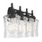 Millennium Clarvyn 4Lt Bathroom Vanity Light, Black/Clear Stone