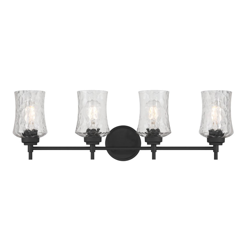 Millennium Clarvyn 4Lt Bathroom Vanity Light, Black/Clear Stone