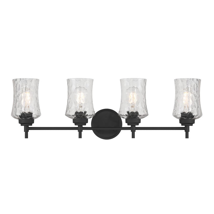 Millennium Clarvyn 4Lt Bathroom Vanity Light, Black/Clear Stone