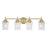 Millennium Clarvyn 4Lt Bathroom Vanity Light, Brass/Clear Stone